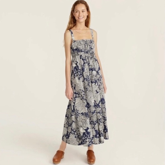 J. Crew Dresses & Skirts - J Crew Collection Gathered tank midi dress in Ratti® seashell print size 10